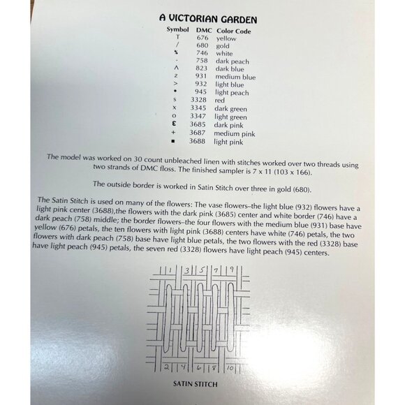 Victorian Garden Cross-Stitch Pattern By The Abecedarian - Picture 3 of 3